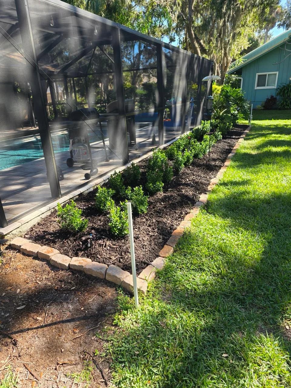 Screened Patio Border Bed